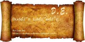 Dudás Edömér névjegykártya